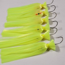 6 units Mojo Jigs Striper Parachute Trolling Lures 3oz 8/0 Spire Yellow Lot