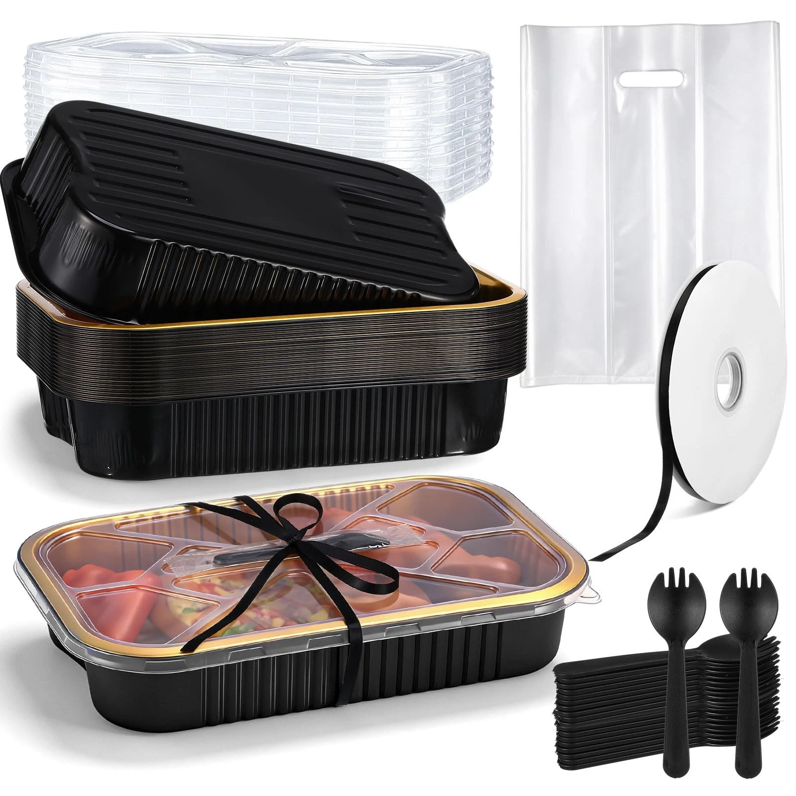 20 Sets 9 x 13 Inch large Loaf Cake Pans with Lids and Spoons Rectangle Alumi...