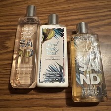Bath Body Works Set of Three Island White Sand Body Wash Mist Lotion New Rare