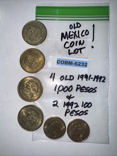 Old Mexico Pesos Lot 1991-1992 1,000 Pesos and More COBM-6232 - Picture 4 of 17