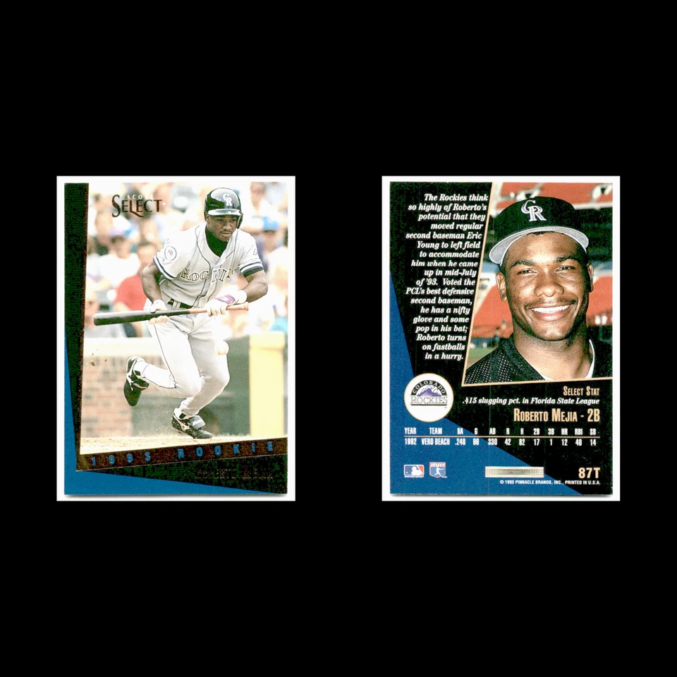 Roberto Mejia Rookie #87T 1993 Select Rookie/Traded Colorado Rockies Baseball NM - Image 3 of 3