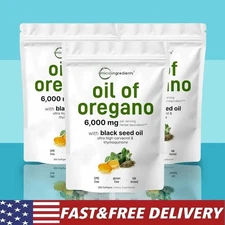 3Pack Micro Ingredients Oil of Oregano Softgels 6000mg Per Serving, 300 Count