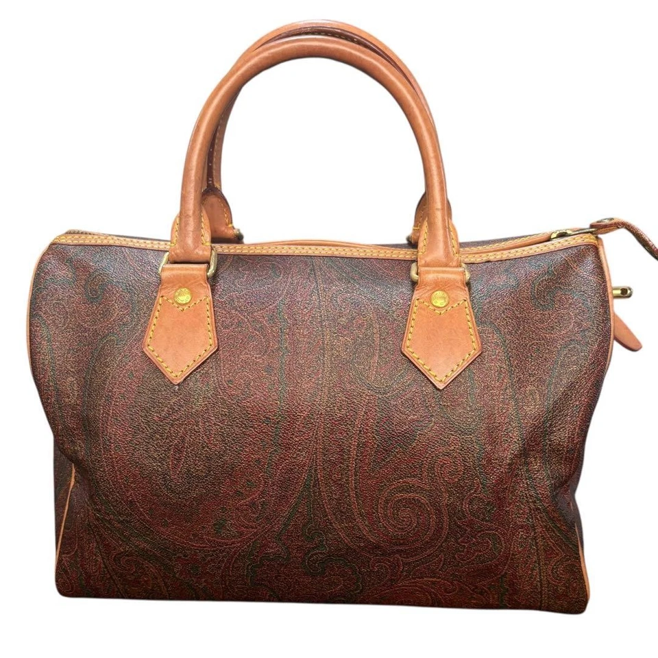 Bolso Etro Paisley Mini Boston PVC Cuero Vintage Auténtico Excelente Estado Foto 2 de 4