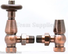 Bentley traditionelles antikes Kupfer Thermostat Heizkörperventil abgewinkeltes Sperrschild