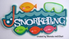 SNORKELING SUMMER title paper piecing for Premade Scrapbook Pages by Rhonda