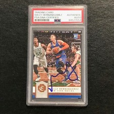 2016-17 Panini Excalibur #117 Willy Hernangomez Signed Card AUTO PSA Slabbed RC