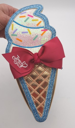 JoJo Siwa Ice Cream Cone Sprinkles Pink Bow Purse Crossbody Gold Blue Glitter - Picture 2 of 13