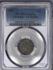 1867 Indian Cent 1c PCGS VF details