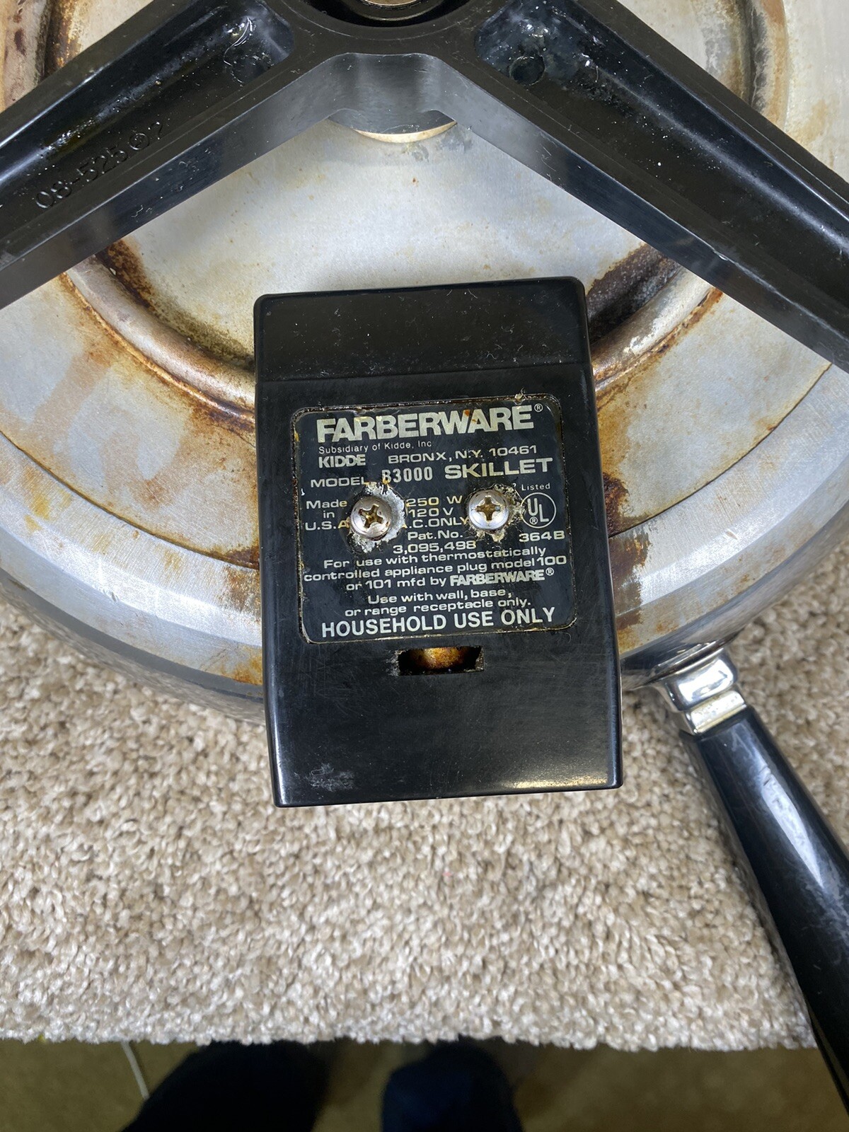 Vintage Farberware Stainless Steel 12" Electric Skillet Fry Pan B3000