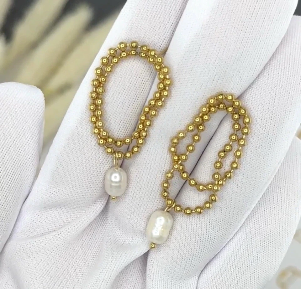 18K GOLD PLATED STAINLESS STEEL EARRINGS, INTENSITY - Image 4 of 4