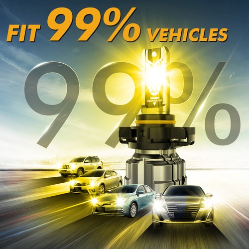 AUXBEAM H16 5202 LED Bombillas Antiniebla Lámparas de Conducción 3000K Amarillo Sin Ventilador Real 1:1 - Imagen 9 de 12