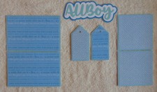  2385 ALL BOY 7 PIECE PAPER PIECING SCRAPBOOK MAT SET TITLE EPHEMERA - TONYA