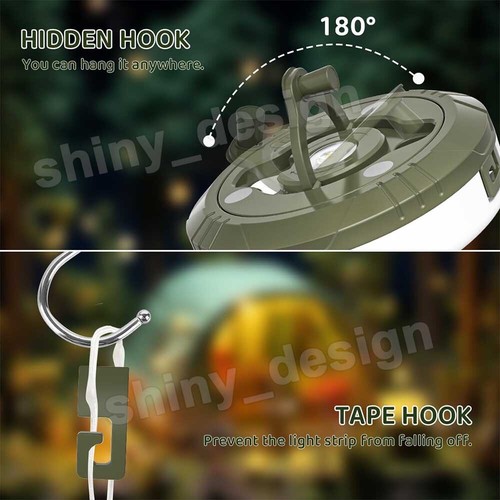 4in1 Outdoor Camping Light String USB Rechargeable Tent Lantern Lamp 8 Modes - Picture 8 of 17