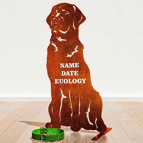 Personalised Dog Garden Memorial for 30 Breeds Stone Grave Marker Plaque Statue - Picture 22 of 128
