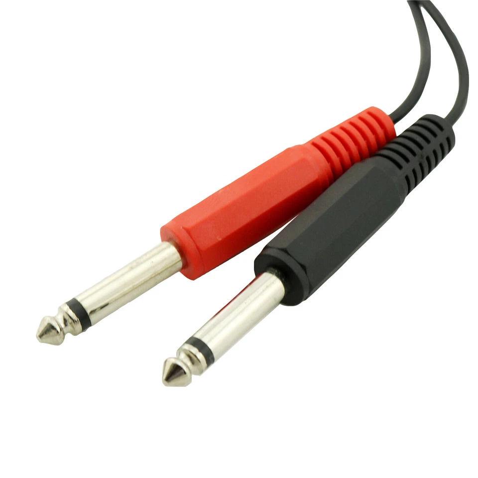 1FT XLR Female Socket to Dual Mono 6.35mm 1/4" Mono Male Plug Y Splitter Cable - Image 4 of 4