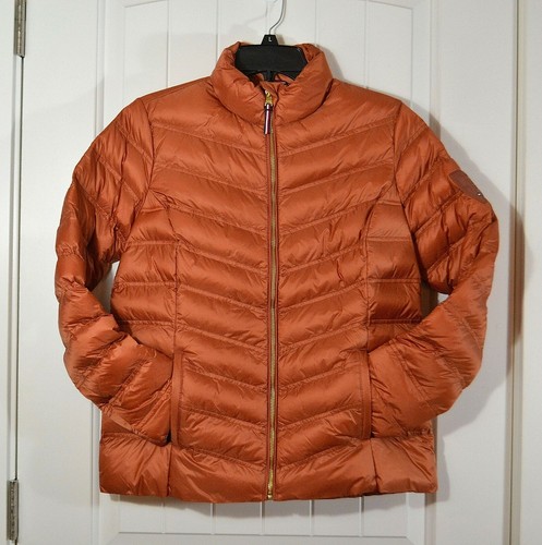 NWT WOMEN TOMMY HILFIGER ORANGE PUFFER 