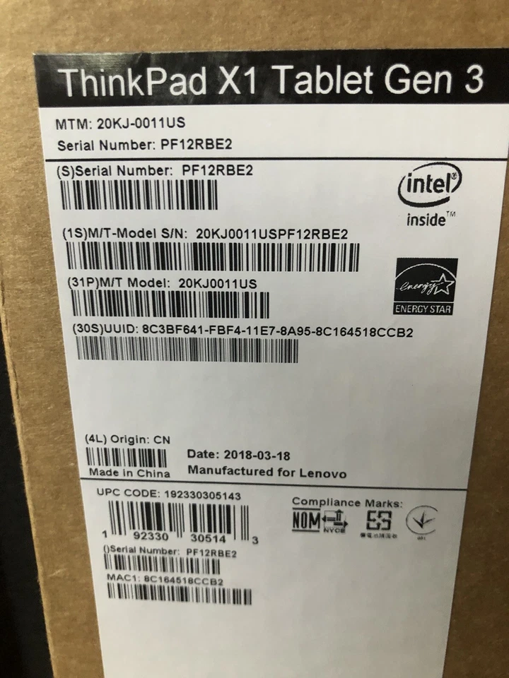 NEW Lenovo ThinkPad X1 Tab 3rd Gen premium for business - Image 2 of 4