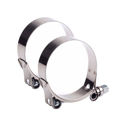2Pcs 108mm-116mm Stainless Steel T-Bolt Clamp Clamp Range 4.25'' - 4.57''