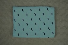 Carter's Whale Print Baby Receiving Blanket Flannel Aqua Blue Navy Cotton Lovey