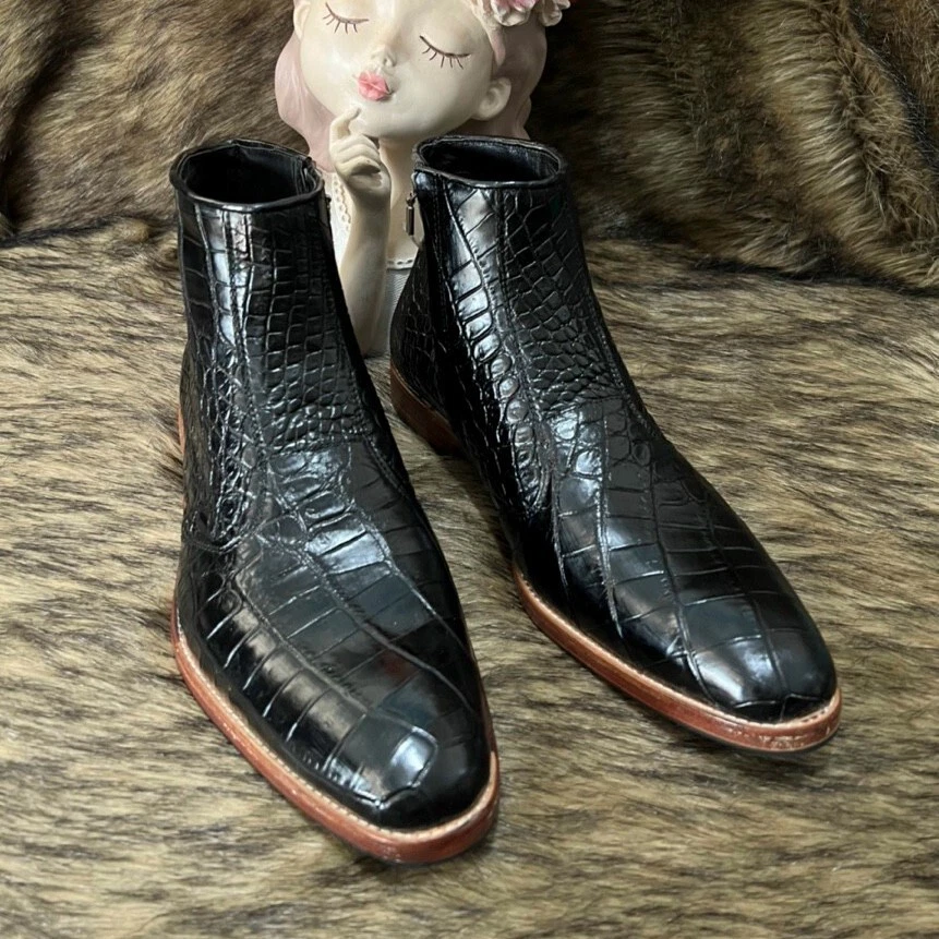 Crocodile biker shop boots