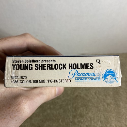 Young Sherlock Holmes BETAMAX Beta NOT VHS Tape Movie New Barcode on Spine 1986 - Picture 13 of 14