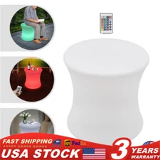 16" LED Cube Chair Color-Changing LED Lighting Decor Stool Night Stand Outdoor