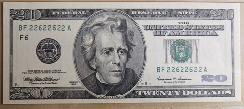 1999 $20 FRN PMG 65EPQ Binary RADAR Repeater Serial #BF22622622A Uncirculated - Picture 3 of 3