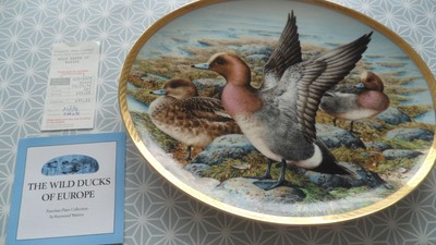 Franklin Mint Wild Ducks Of Europe Plate Wigeon Raymond Watson 1988 VGC Booklet