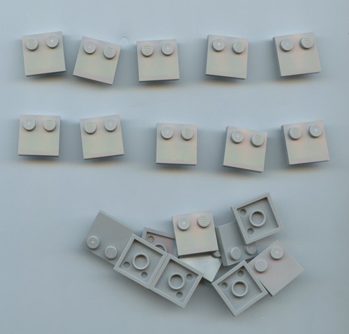 LEGO x 20 Light Bluish Gray Tile, Modified 2 x 2 with Studs on Edge 33909