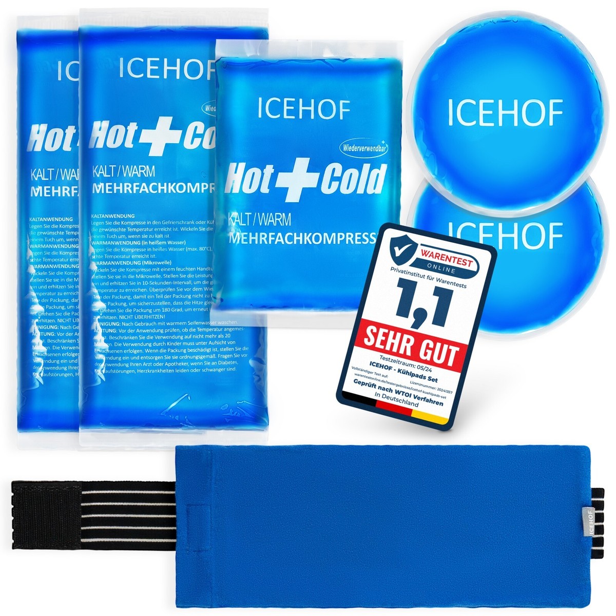 Kühlpads (5x) mit Vlies-Hülle