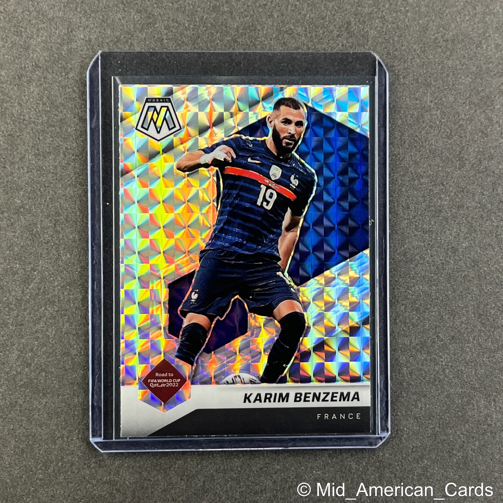 2021-22 Mosaic Road to World Cup Karim Benzema Silver Mosaic #2 France
