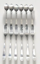Set of 12 GS Gourmet Settings WINDERMERE Glossy 18/10 Stainless 8" Spoons/Forks