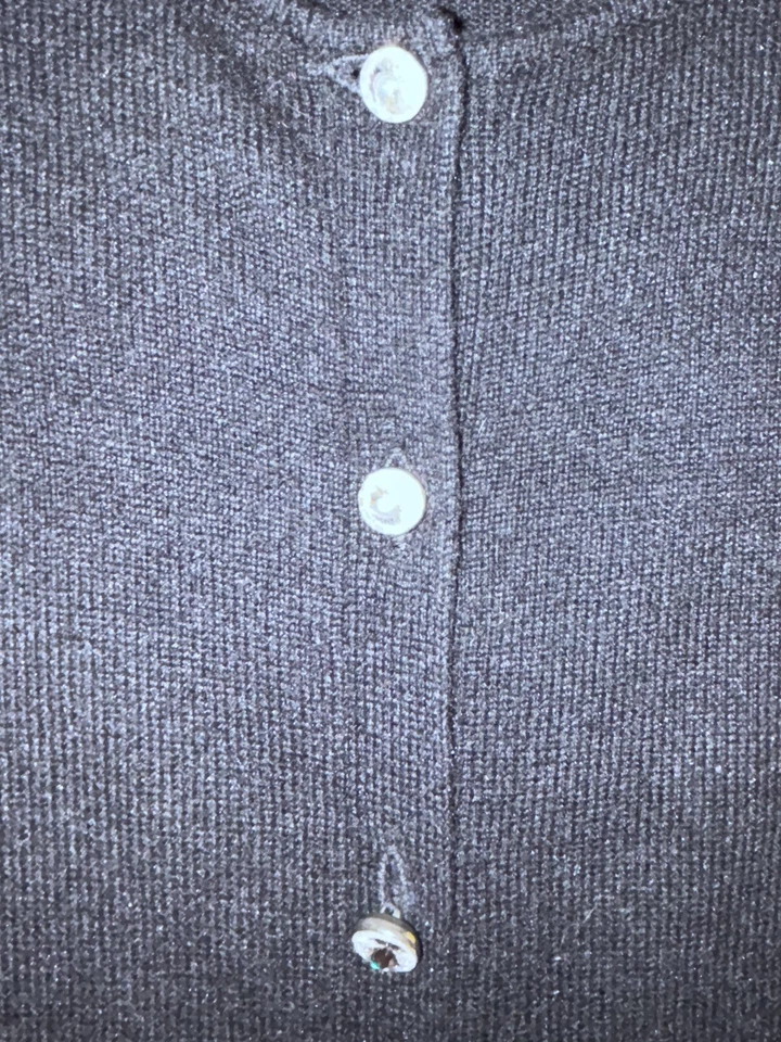 Sutton Studio Cashmere And Silk Black Cardigan With Crystal Buttons Size Medium - Image 3 of 4