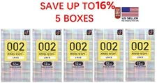 Okamoto 002Ex L Large Size Polyurethane Condoms, 12 Pcs x 5 Boxes -US Seller