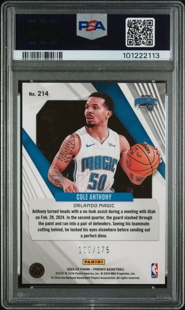 NBA PSA10 ルーキー コールアンソニー cole anthony Cole Anthony 2020 Mosaic Orange Fluorescent NBA Debut PSA 10