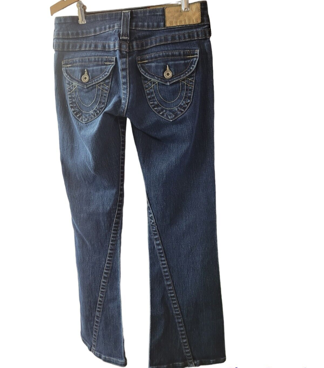 True Religion Size 27 Joey Big T Low Rise Designer Boot