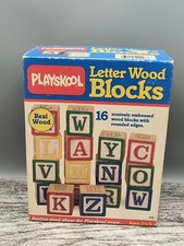 Playskool Letter Wood Blocks 1986 Vintage - IOB