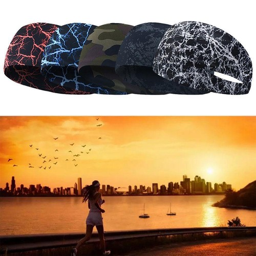 1/6x Mens Sweat Sweatband Headband Stretch Sports Head Gym Yoga Band L0P8 - Picture 4 of 19