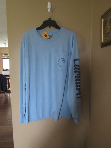 NWT MEN&amp;#039;S MEDIUM RELAXED FIT LS CARHARTT GRAPHIC POCKET T-SHIRT