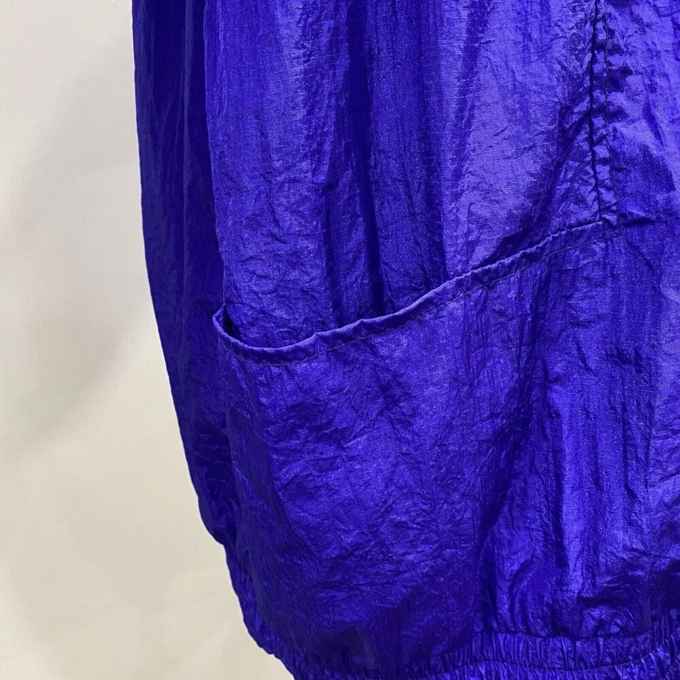 Chaqueta cortavientos retro de colección Kristen Blake M para mujer azul paracaídas años 80 talla grande Foto 4 de 4