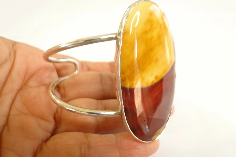 Brazalete Brazalete Piedra Jaspe Mookaite Plata de Ley 925 Foto 2 de 4