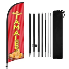 Tamales Advertising Swooper Flag Banner, Tamales Feather Flag with Flag Pole ...