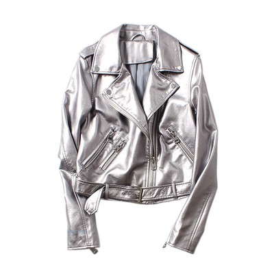 silver short jacket