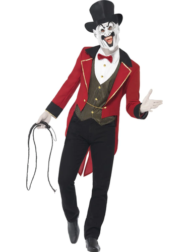 Adult Sinister Zombie Ringmaster Costume Mens Circus Halloween Fancy Dress - Picture 7 of 7