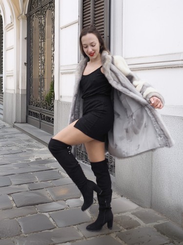 Sapphire And Pearl Mink Fur Coat S Excellent Fast Shipping - Picture 8 of 24