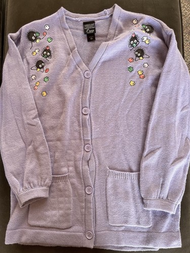 Her Universe Studio Ghibli Spirited Away Soot Sprites Lavender Open Cardigan M