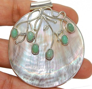 Natural Rainbow Abalone Shell 925 Solid Sterling Silver Pendant Jewelry SQ1-1