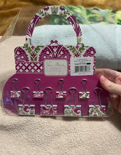 Vera Bradley Julep Tulip Binder Clips RETIRED PATTERN NWT - Picture 3 of 3