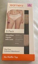 WARNERS Women Sz S 4/6 5-Pack No Pinching No Problems Lace Waistband Hipster