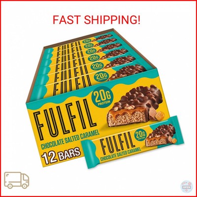 FULFIL Protein Bars, Chocolate Salted Caramel Flavored, Gluten Free with 20g Pro